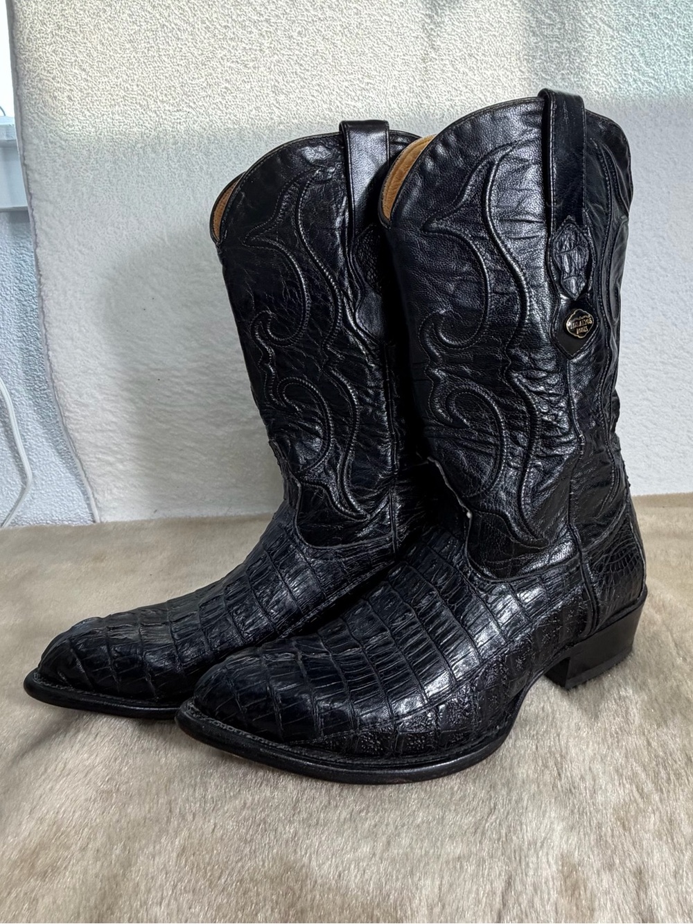 Los Altos Men’s Genuine Crocodile Western Cowboy Boots Black 9.5 EE western boot